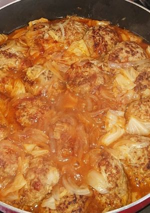 懐かし~い!給食の煮込みハンバーグ-レシピのメイン写真