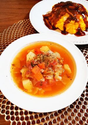 お野菜たっぷりミネストローネ-レシピのメイン写真
