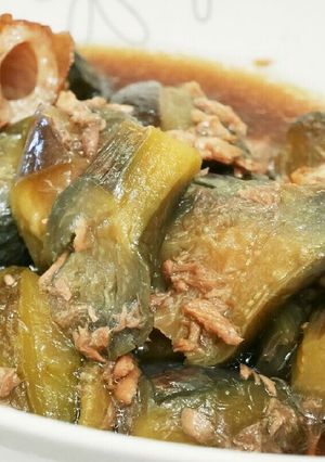 ツナとなすの煮物-レシピのメイン写真