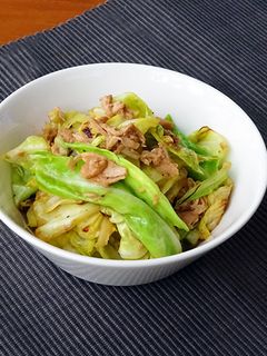 春キャベツとツナのぽん酢炒め-レシピのメイン写真