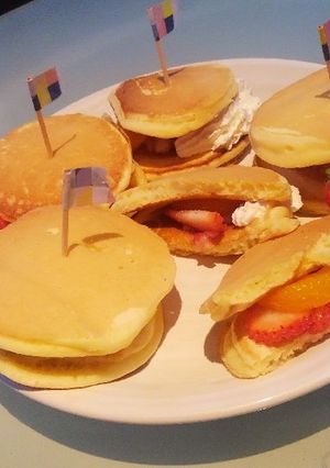 ホットケーキのフルーツバーガー！-レシピのメイン写真