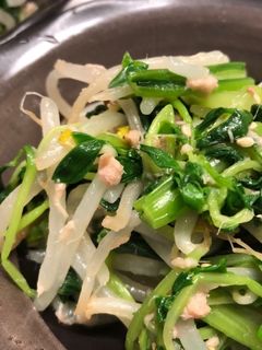 ツナ小松菜豆苗もやしの和え物-レシピのメイン写真