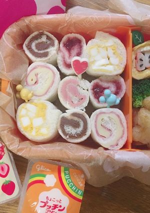 幼稚園年少弁当♡簡単クルクルサンドイッチ-レシピのメイン写真
