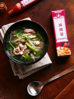 お手軽♪ニラともやしと豚肉の中華風スープ-レシピのメイン写真