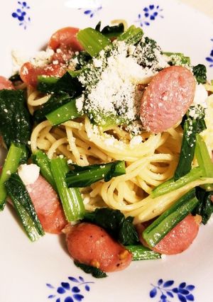 小松菜とソーセージのパスタ-レシピのメイン写真