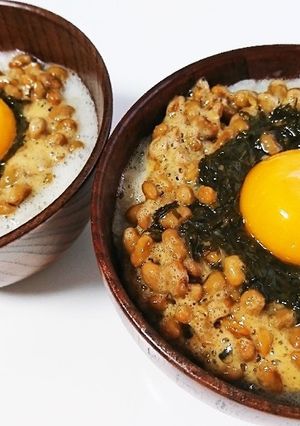 朝食に♪ふわふわあかもく納豆卵かけご飯-レシピのメイン写真