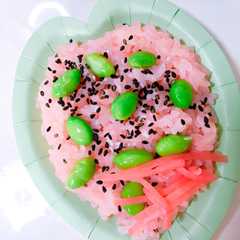 お彼岸に春色お赤飯-レシピのメイン写真