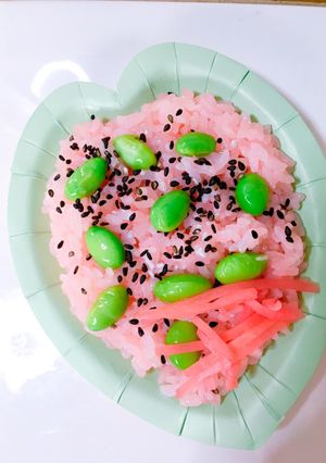 お彼岸に春色お赤飯-レシピのメイン写真