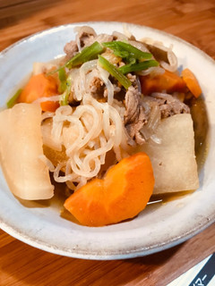 味付け楽ちん、肉、しらたき、根菜類煮物!-レシピのメイン写真