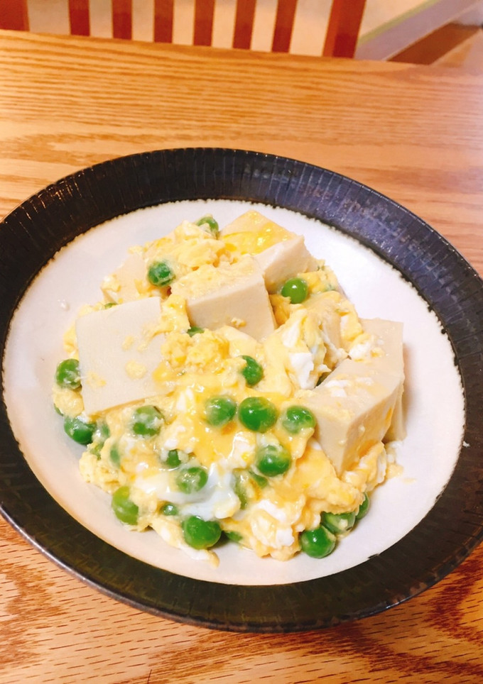 えんどう豆と高野豆腐のとろとろ卵とじ-レシピのメイン写真