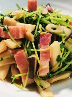 ニンニク香る豆苗とベーコンとエリンギ炒め-レシピのメイン写真