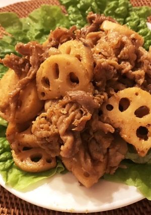 レンコンと豚肉の甘辛ゴマ炒め-レシピのメイン写真