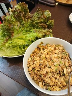 筍(タケノコ)と挽き肉炒めのレタス巻き-レシピのメイン写真