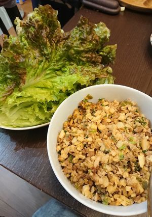 筍(タケノコ)と挽き肉炒めのレタス巻き-レシピのメイン写真