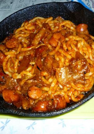 チョリソー＋聖護院かぶらピリ辛焼きうどん-レシピのメイン写真