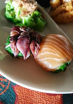 蛍イカとサーモン手まり寿司-レシピのメイン写真
