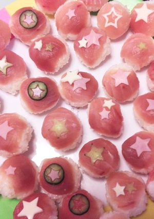 七夕☆パーティー☆可愛い一口お寿司-レシピのメイン写真