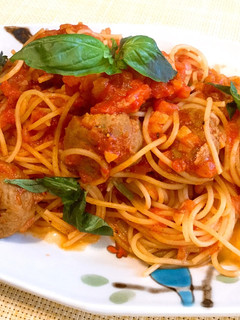 トマトジュースで手抜きトマトソースパスタ-レシピのメイン写真