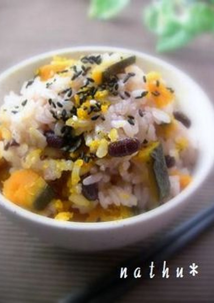 炊飯器で小豆と南瓜の◎おこわ◎-レシピのメイン写真