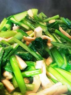 小松菜の油揚げ生姜醤油炒め-レシピのメイン写真