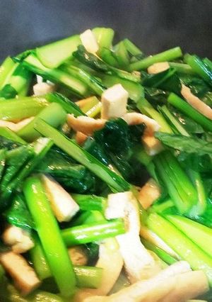 小松菜の油揚げ生姜醤油炒め-レシピのメイン写真