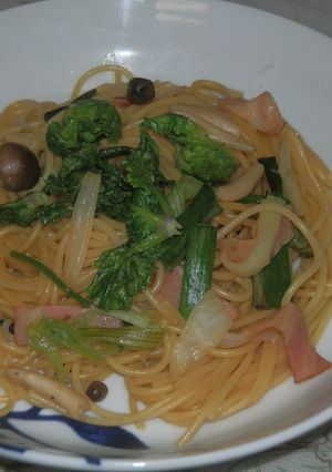 新たまねぎの葉とバター醤油パスタ-レシピのメイン写真