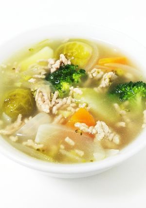 豚挽肉と野菜のヘルシースープ-レシピのメイン写真
