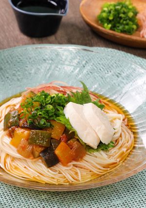夏野菜のラタトゥイユそうめん-レシピのメイン写真