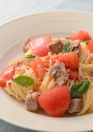 ツナとトマトの冷製パスタ-レシピのメイン写真