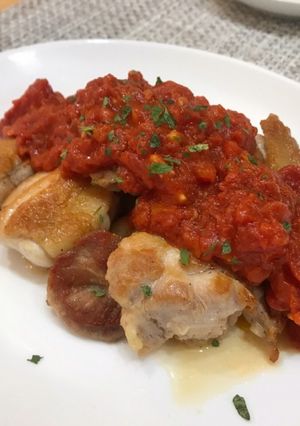 煮込むだけ♡濃厚トマトのチキンステーキ-レシピのメイン写真