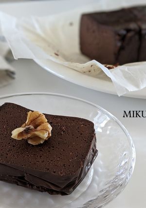 混ぜて焼くだけ！粉なしチョコチーズケーキ-レシピのメイン写真