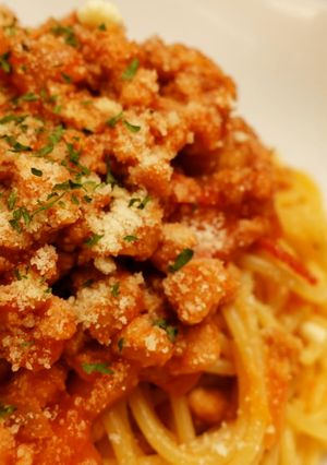 大豆ミートのミートソースパスタ-レシピのメイン写真