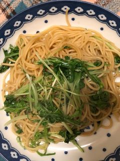 さっぱり水菜とわさびの和風パスタ-レシピのメイン写真