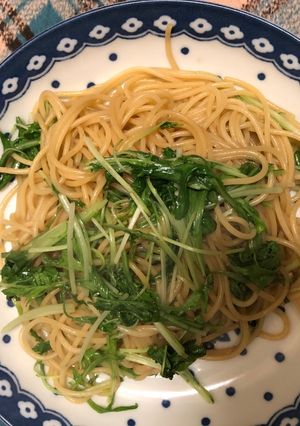さっぱり水菜とわさびの和風パスタ-レシピのメイン写真