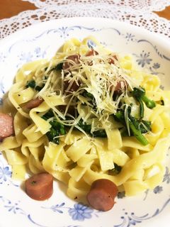 菜の花とソーセージ♡白だしパスタ-レシピのメイン写真