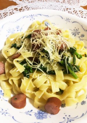菜の花とソーセージ♡白だしパスタ-レシピのメイン写真