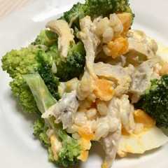 รูปของ もち麦入りブロッコリーとチキンのサラダ