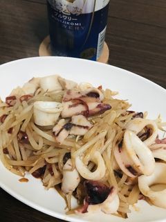 包丁を使わない烏賊と萌やしのピリ辛炒め-レシピのメイン写真