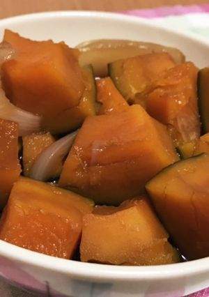 かぼちゃと玉ねぎの煮物-レシピのメイン写真