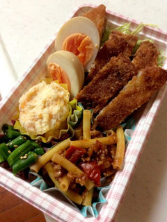 トンカツと明太ポテトのお弁当-レシピのメイン写真