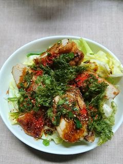 春キャベツと鶏天の甘辛丼(^o^)-レシピのメイン写真
