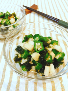 簡単作り置き!オクラと長芋の磯和え-レシピのメイン写真