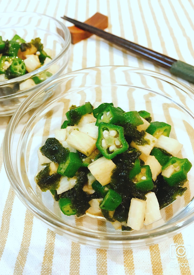 簡単作り置き！オクラと長芋の磯和え-レシピのメイン写真