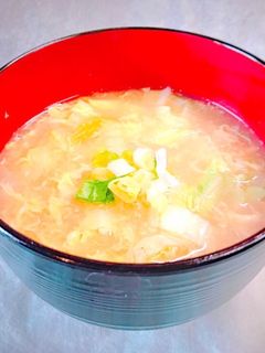 超簡単!中華風味噌 ふわふわ卵スープ-レシピのメイン写真