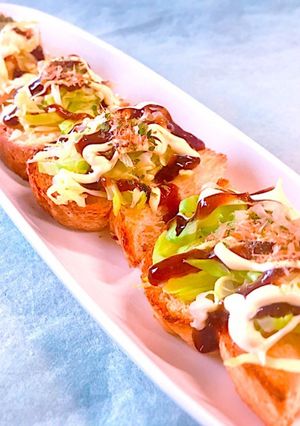 朝食に！お好み焼き風カリカリ トースト-レシピのメイン写真