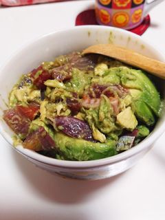 【一人暮らし】アボカド刺身漬け丼-レシピのメイン写真