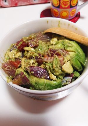 【一人暮らし】アボカド刺身漬け丼-レシピのメイン写真
