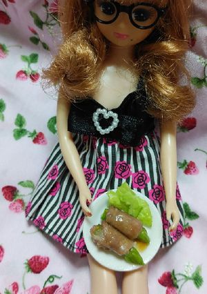 リカちゃんサイズ♡アスパラ肉巻きꕤ*.ﾟ-レシピのメイン写真
