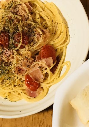 トマト&ベーコンのアーリオオーリオパスタ-レシピのメイン写真