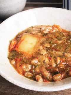 糖質制限×便秘解消 めかぶ納豆キムチ-レシピのメイン写真